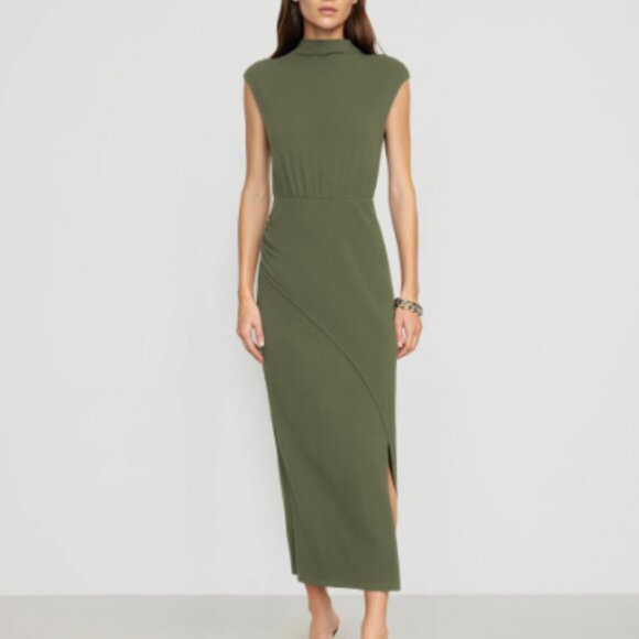 Modern Citizen Yimei Mock-Neck Side-Slit Dress - Camo / S - Picture 3 of 5